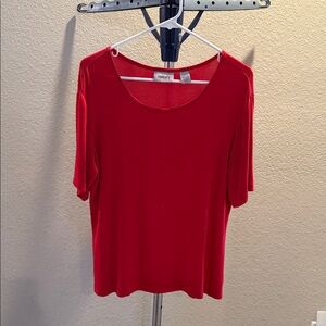 Chico's travelers Vibrant Red Short Sleeve Top. Size 2